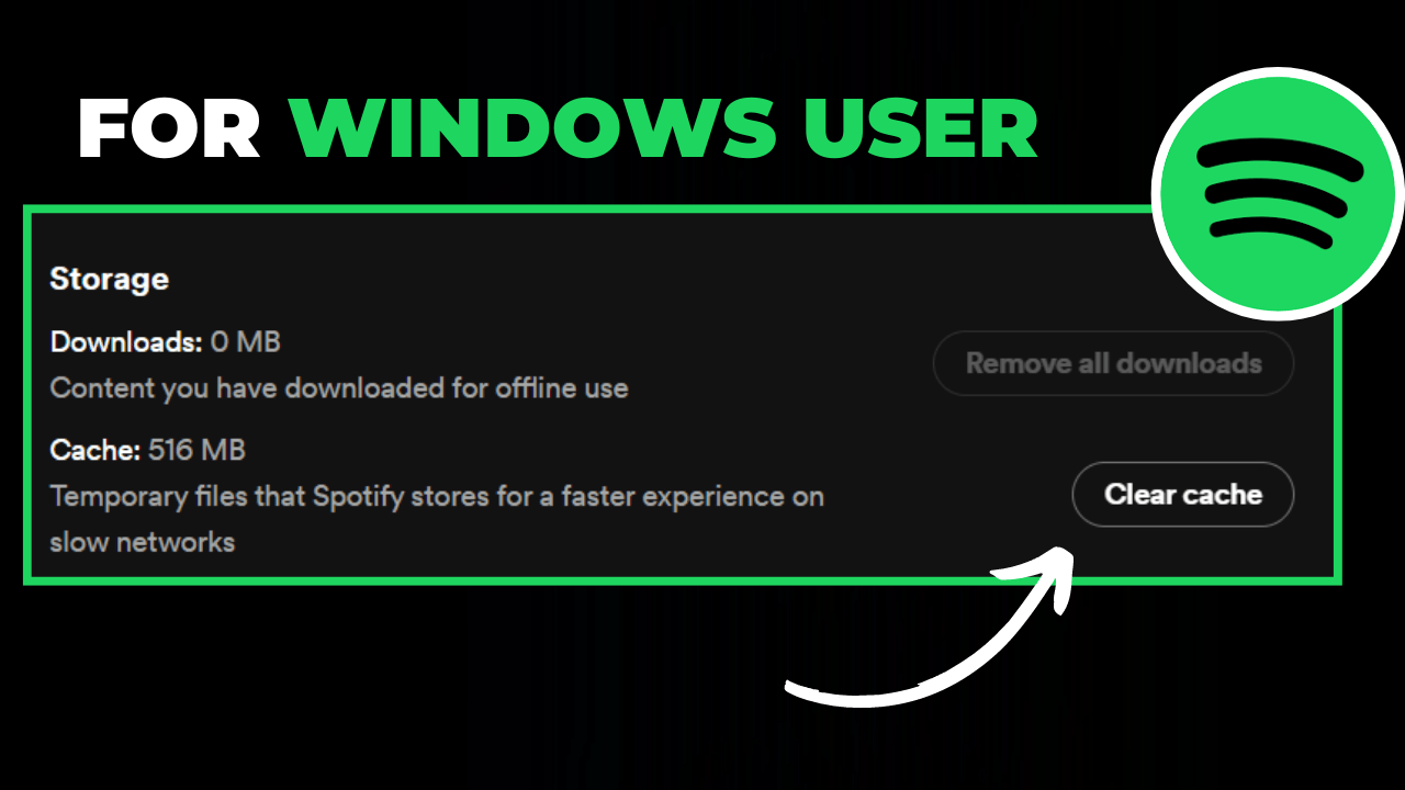 Clear all cache files of Spotify in window 11 Spotify keep Pausing