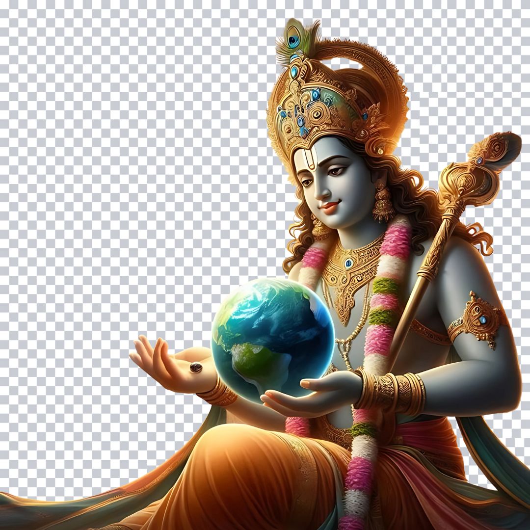 lord Vishnu holds earth png photo