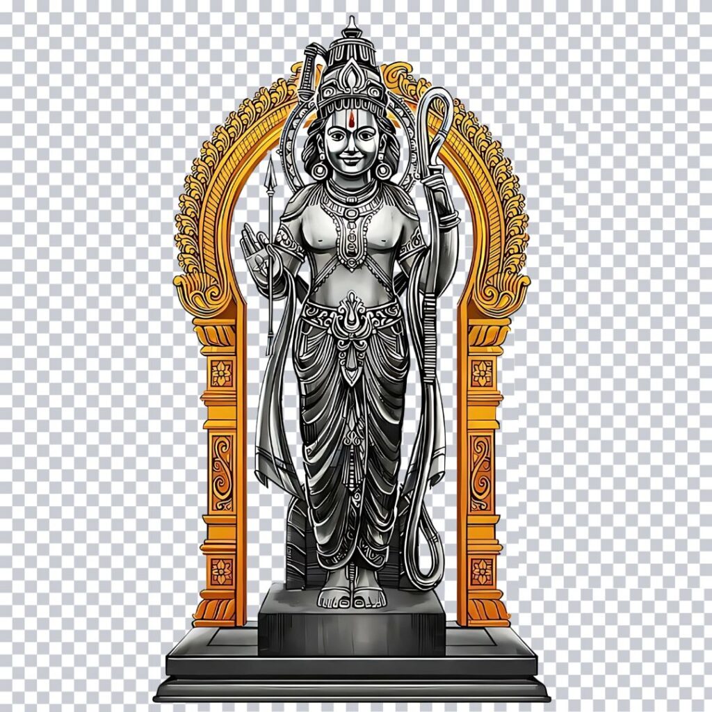 lord vishnu statue black and gold png 