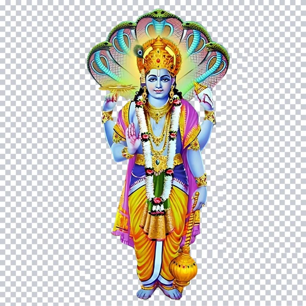 lord vishnu standing simple photo png